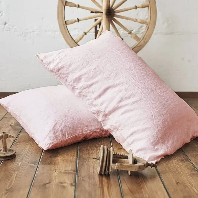 Pink Linen Pillowcase