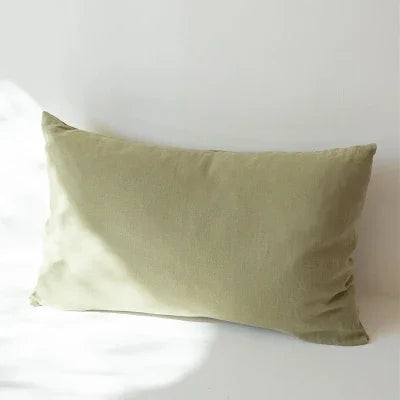 Pea Green Linen Pillowcase