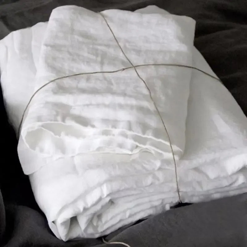 White Linen Sheet Set