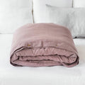 Grey Purple Linen Duvet Cover