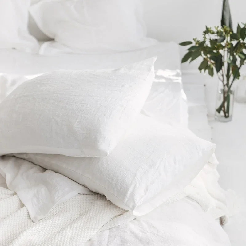 White Linen Pillowcase