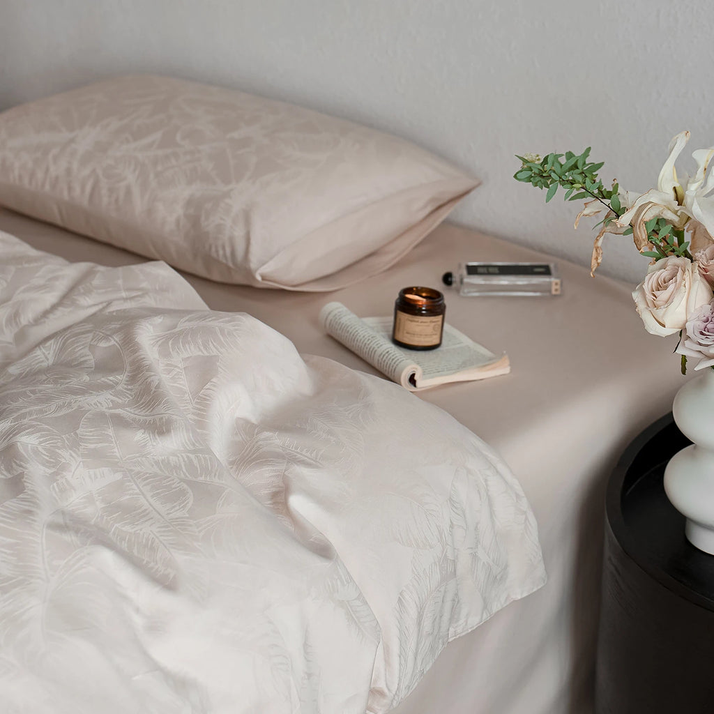 Beige Jacquard Bedding Set