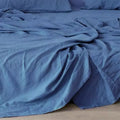 Blue Linen Sheet Set